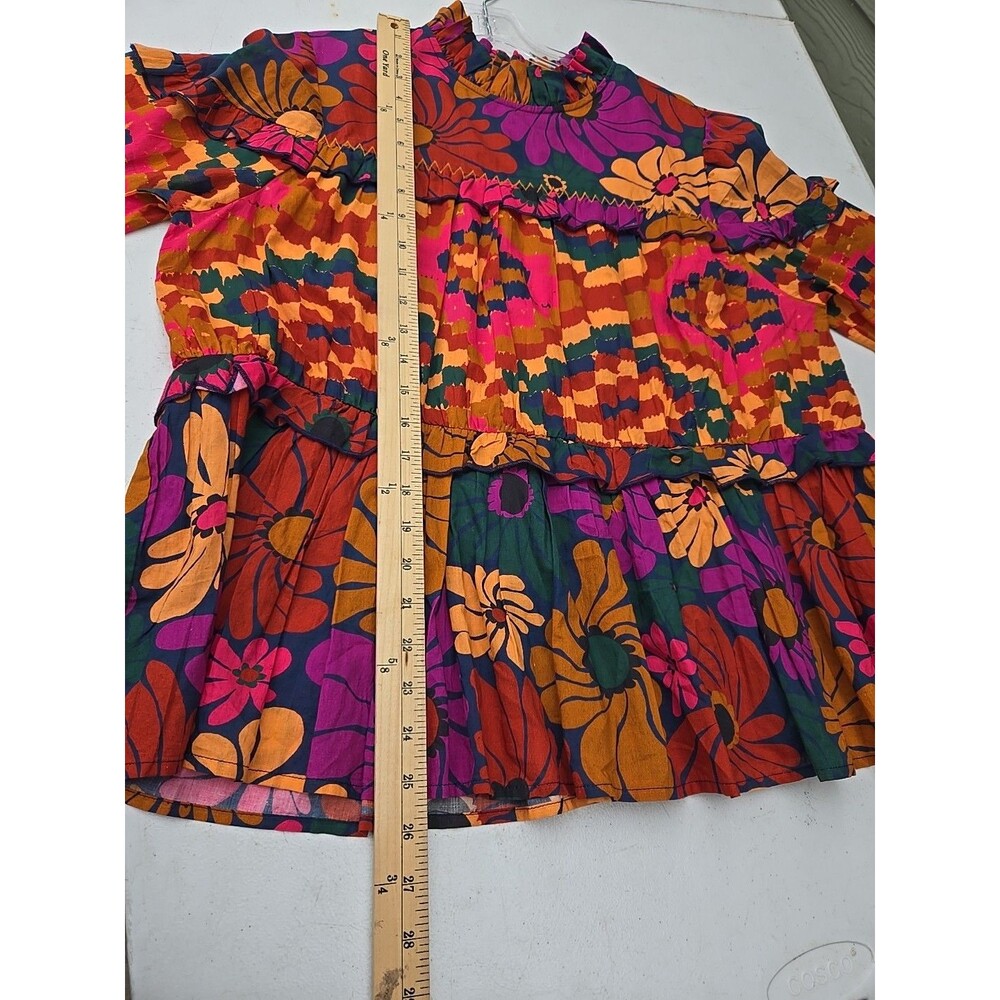Farm Rio X Anthropologie Tiered Blouse SizeLarge - Picture 10 of 11